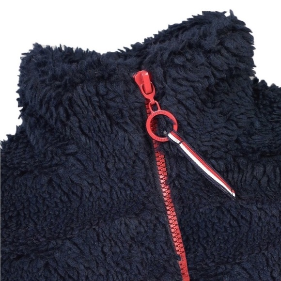 Tommy Hilfiger teddy sherpa jacket blue red white logo NWT women’s - Picture 5 of 6